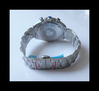 Reloj cronógrafo acero · esfera blanca · nuevo