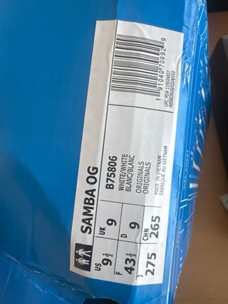 Adidas Samba OG blancas talla 43 1/3 nuevas