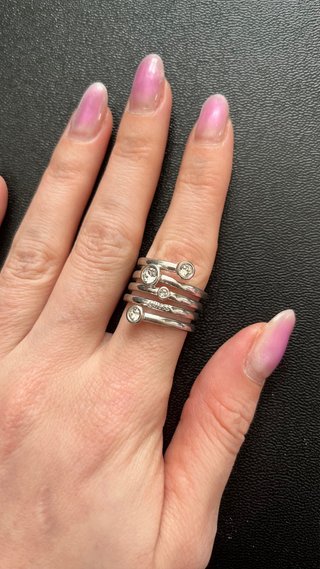 Anillo Guess Plata Ajustable con Circonitas
