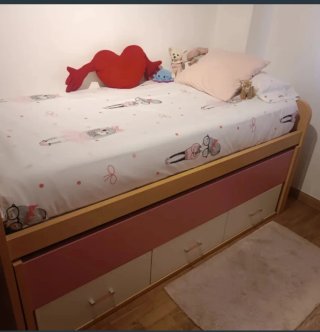 Habitación con Cama nido con escritorio y estanter