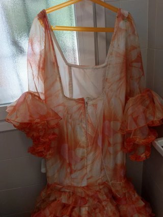 Vestido Flamenca Naranja Estampado