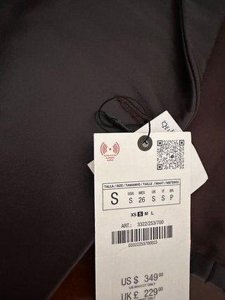 Chaqueta Zara Cuero Marrón Talla S