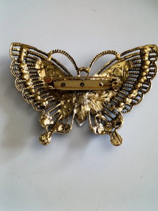Broche Mariposa Azul y Dorado joyas bisutería moda
