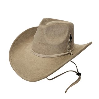 Sombrero Vaquero Crema Cowboy con Pluma Adulto