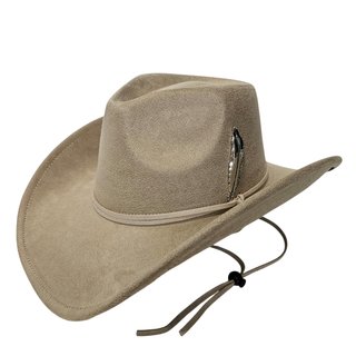 Sombrero Vaquero Crema Cowboy con Pluma Adulto