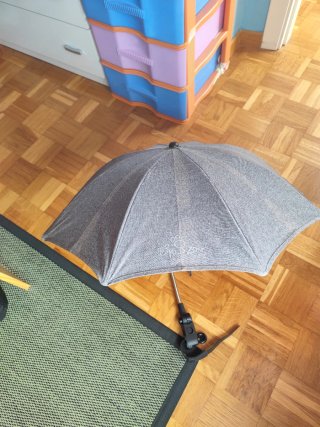 Sombrilla para carrito de bebé gris