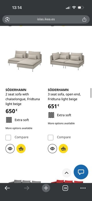 Sofá beige Ikea Söderhamn