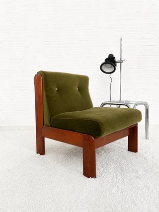 BUTACA GUILLEUMAS. TERCIOPELO VERDE. 70s
