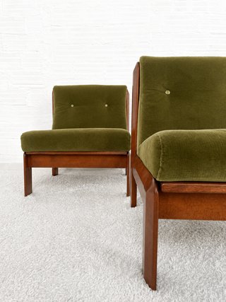 BUTACA GUILLEUMAS. TERCIOPELO VERDE. 70s