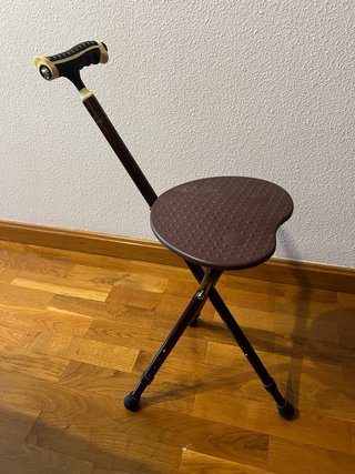 Bastón silla plegable