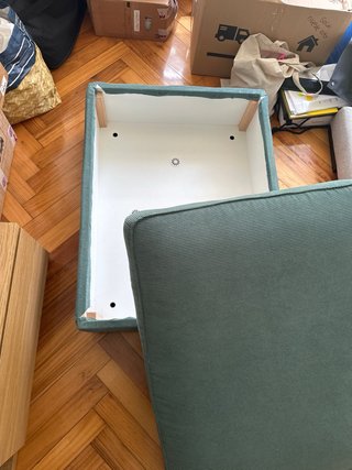Puff Ikea Verde Pana con almacenaje