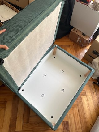 Puff Ikea Verde Pana con almacenaje