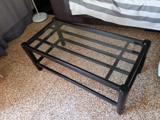 Mesa centro negra cristal y metal OPORTUNIDAD!!!