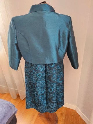 Traje fiesta mujer verde y negro T.52