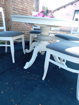 Set Tavolo Pranzo con 4 Sedie Bianche ritiro Roma