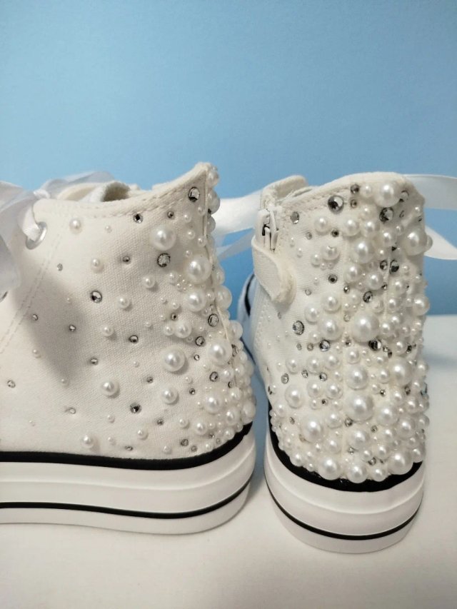 Zapatillas Novia/Comunión Perlas y Cristales