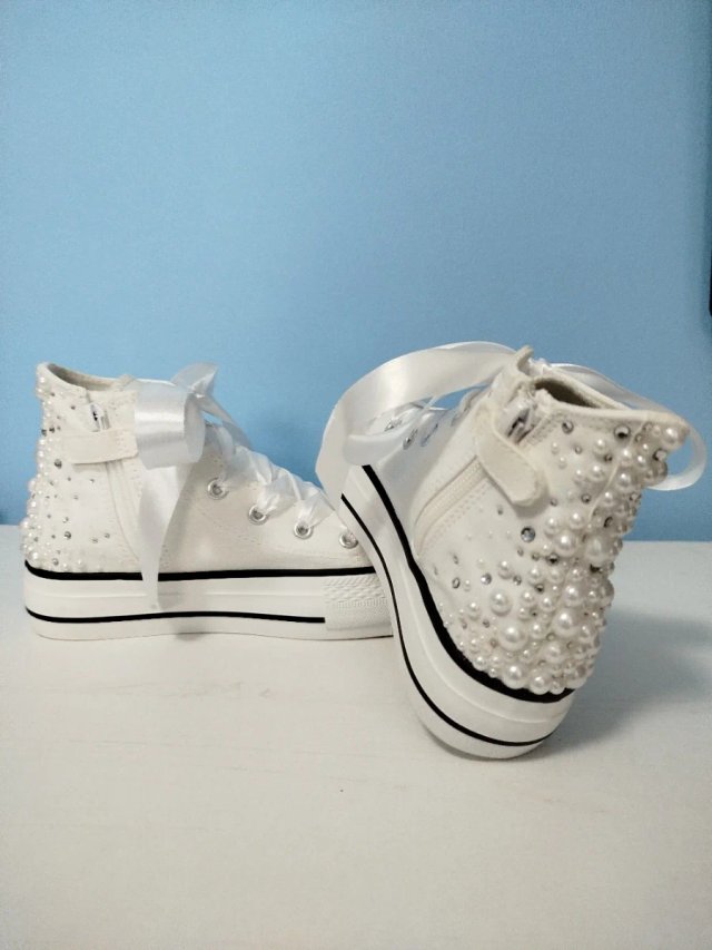 Zapatillas Novia/Comunión Perlas y Cristales