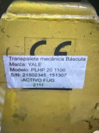 Transpaleta Manual con Báscula