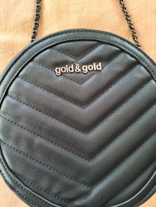 Borsetta Gold & Gold nera