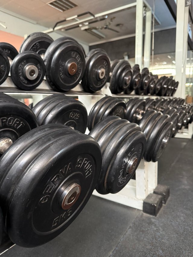 Discos Gevasport caucho, de 5kg 2,5kg y 1,25kg