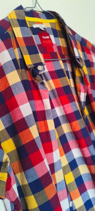 Camisa hombre cuadros manga corta