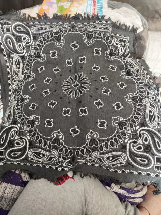 Pañuelo Bandana Gris con Blanco