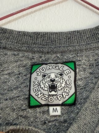 Sudadera Kenzo Gris con Diseño Tigre