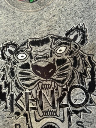 Sudadera Kenzo Gris con Diseño Tigre