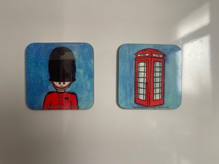 Pack 4 Posavasos Londres (2 Imanes)