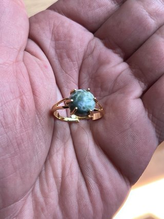 Anello Agata Muschio Pietra Naturale Regolabile