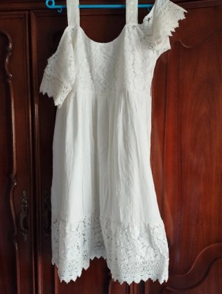 Vestido Ibicenco Encaje Blanco