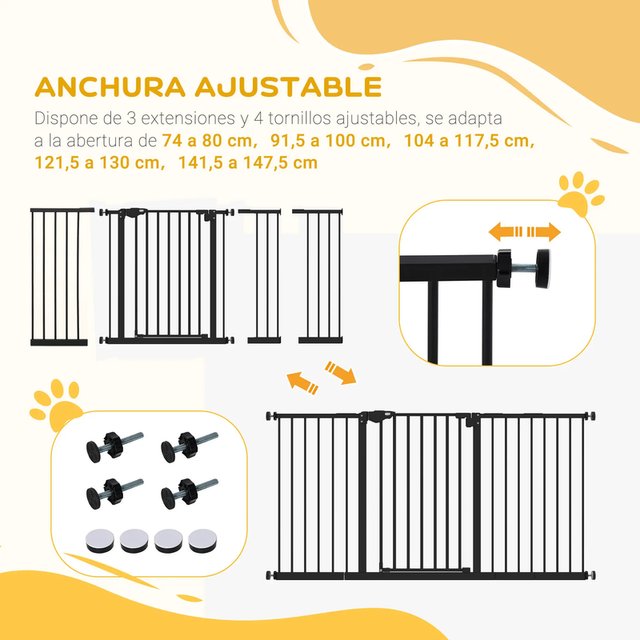 Barrera de Seguridad Extensible 74-147,5x76,2 cm