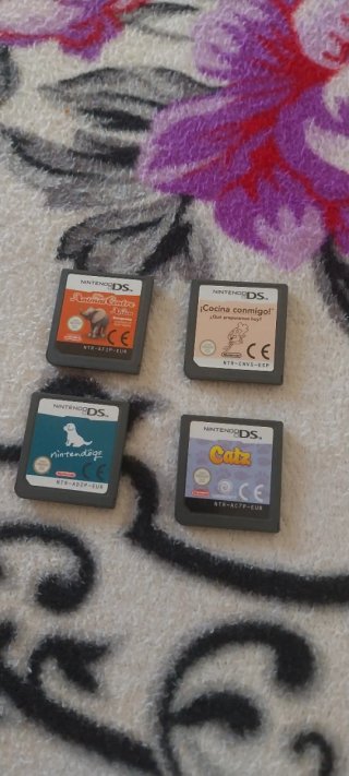 Consola Nintendo DS Blanca + Cargador y 4 Juegos