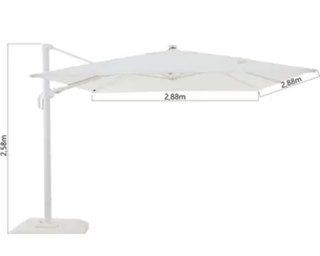 Parasol de metal blanco
