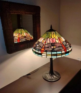 Lámpara Tiffany Dragones Vidrio