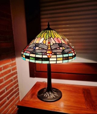 Lámpara Tiffany Dragones Vidrio