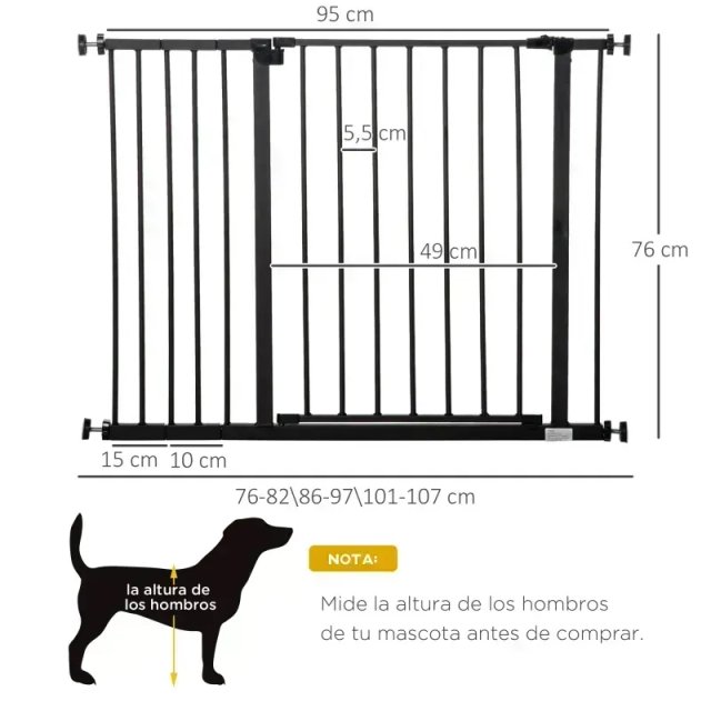 Barrera de Seguridad Extensible 76-107x76 cm