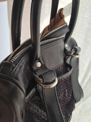 Bolso negro de piel vintage classic,  y2k