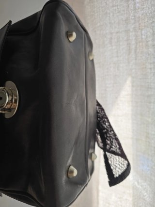 Bolso negro de piel vintage classic,  y2k