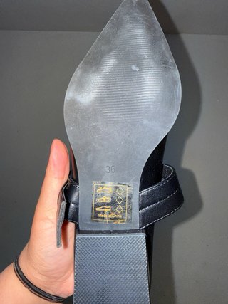 Zapatos negros con hebilla y ojales Bailarinas