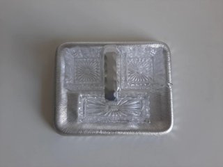 Porta condimenti in acciaio e vetro