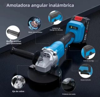 Amoladora Angular Inalámbrica (2 Baterías)
