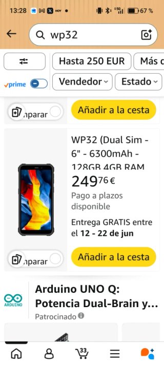 Móvil Oukitel WP32 Negro 128GB ampliable a 1TB