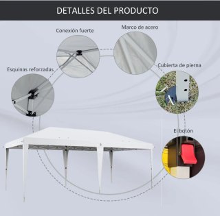 Carpa Plegable Blanca 585x295 cm