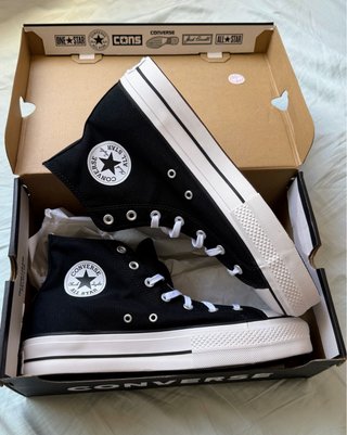 Converse plataforma negras unisex
