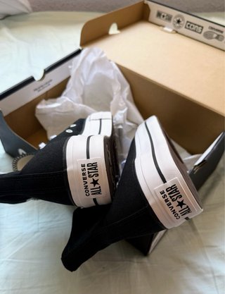 Converse plataforma negras unisex