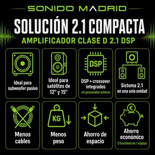Módulo DSP 2.1 Sonido Madrid 650w+650w+2000w