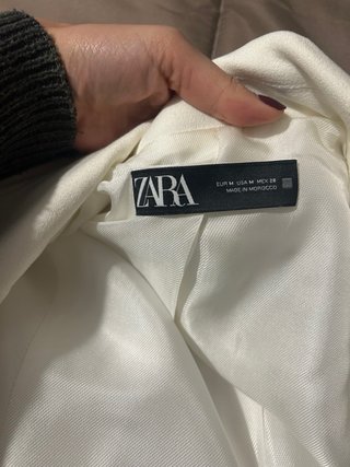 Blazer Zara Bianco Donna Taglia M