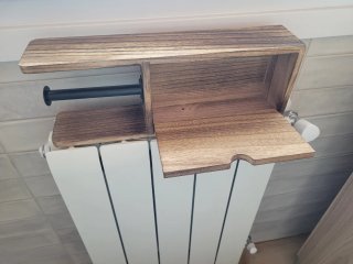 Porta rollos madera y plástico