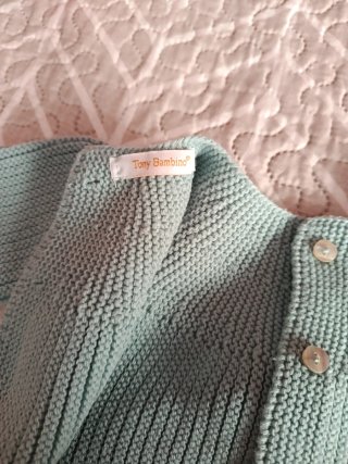 Conjunto bebé tejido azul-verde